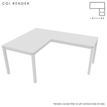 Load image into Gallery viewer, Duo 140 x 180 (CM) Corner Desk White with White Legs