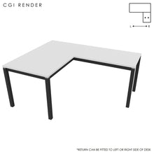 Load image into Gallery viewer, Duo 140 x 180 (CM) Corner Desk White with Shadow Grey Legs