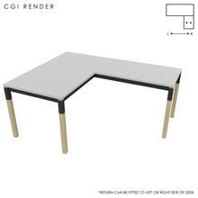 Load image into Gallery viewer, Duo 140 x 180 (CM) Corner Desk Grey with Shadow Grey & Oak Legs