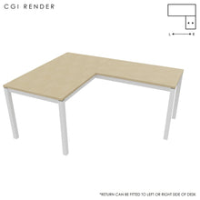 Load image into Gallery viewer, Duo 140 x 180 (CM) Corner Desk Oak with White Legs