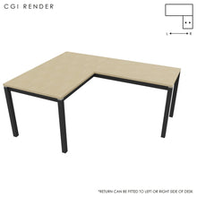 Load image into Gallery viewer, Duo 140 x 180 (CM) Corner Desk Oak with Shadow Grey Legs