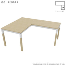 Load image into Gallery viewer, Duo 140 x 180 (CM) Corner Desk Oak with White & Oak Legs