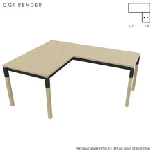 Load image into Gallery viewer, Duo 140 x 180 (CM) Corner Desk Oak with Shadow Grey & Oak Legs
