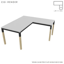 Load image into Gallery viewer, Duo 160 x 160 (CM) Corner Desk Grey with Shadow Grey & Oak Legs
