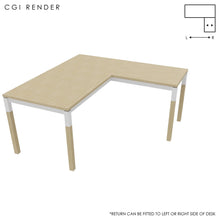 Load image into Gallery viewer, Duo 160 x 160 (CM) Corner Desk Oak with White & Oak Legs