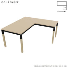 Load image into Gallery viewer, Duo 160 x 160 (CM) Corner Desk Oak with Shadow Grey & Oak Legs