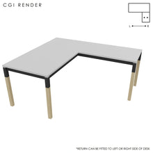 Load image into Gallery viewer, Duo 160 x 180 (CM) Corner Desk Grey with Shadow Grey & Oak Legs