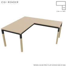 Load image into Gallery viewer, Duo 160 x 180 (CM) Corner Desk Oak with Shadow Grey & Oak Legs