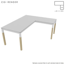 Load image into Gallery viewer, Duo 180 x 160 (CM) Corner Desk Grey with White & Oak Legs