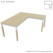 Load image into Gallery viewer, Duo 180 x 160 (CM) Corner Desk Oak with Oak & White Legs