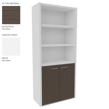 Load image into Gallery viewer, Roma Office Cabinet with Shelves in White and Eucalyptus Finish