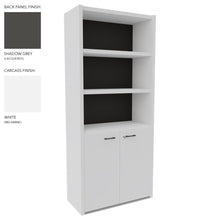Load image into Gallery viewer, Roma Office Cabinet with Shelves in White and Shadow Grey Finish