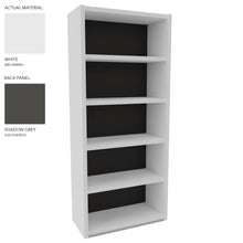 Load image into Gallery viewer, Roma Single Office Shelving Unit White with Lacquered Grey Back Panel
