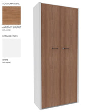 Load image into Gallery viewer, Roma Double Office Cupboard in White & American Walnut Finish