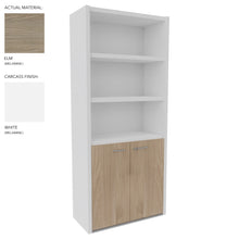 Load image into Gallery viewer, Roma Office Cabinet with Shelves in White and Elm Finish