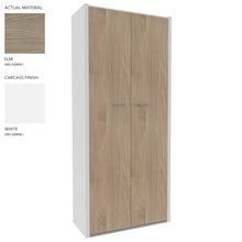 Load image into Gallery viewer, Roma Double Office Cupboard in White & Elm Finish