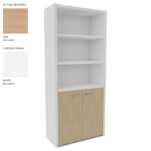 Load image into Gallery viewer, Roma Office Cabinet with Shelves in White and Oak Finish