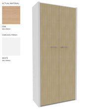 Load image into Gallery viewer, Roma Double Office Cupboard in White & Oak Finish