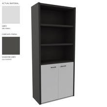 Load image into Gallery viewer, Roma Office Cabinet with Shelves in Shadow Grey and Grey Finish
