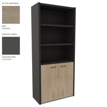 Load image into Gallery viewer, Roma Office Cabinet with Shelves in Shadow Grey and Elm Finish