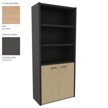 Load image into Gallery viewer, Roma Office Cabinet with Shelves in Shadow Grey and Oak Finish