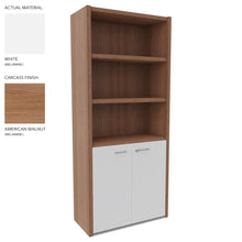 Load image into Gallery viewer, Roma Office Cabinet with Shelves in American Walnut and White Finish