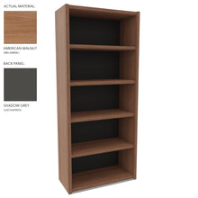 Load image into Gallery viewer, Roma Double Office Shelving Unit American Walnut with Shadow Grey Back Panel