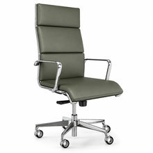 Load image into Gallery viewer, Luce Padded Executive Chair in Green Leather Finish (Front View)