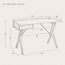 Load image into Gallery viewer, Maren Home Office Desk Measurement Diagram