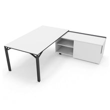 Load image into Gallery viewer, Maya 189cm Corner Desk in White with Shadow Grey Legs