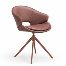 Load image into Gallery viewer, Mia Leather Desk Chair with Spider Base - Front View (No Wheels)