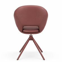 Load image into Gallery viewer, Mia Leather Desk Chair with Spider Base - Rear View (No Wheels)