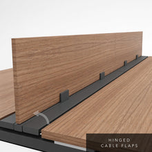 Load image into Gallery viewer, Mila Bench Desk Hinged Cable Flaps