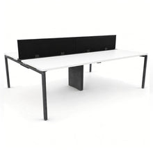 Load image into Gallery viewer, Mila 4 Person Bench Desk in White Finish with Shadow Grey Legs