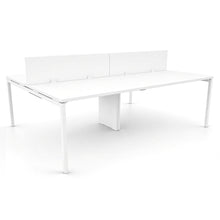 Load image into Gallery viewer, Mila 4 Person Bench Desk in White Finish with White Legs