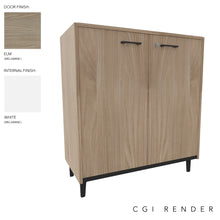 Load image into Gallery viewer, Vero Low Office Cabinet in Elm Finish with Grey Legs