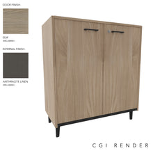 Load image into Gallery viewer, Vero Low Office Cabinet in Elm and Anthracite Finish with Grey Legs
