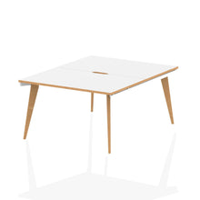 Load image into Gallery viewer, Fusion 1200 White and Wood Bench Desk