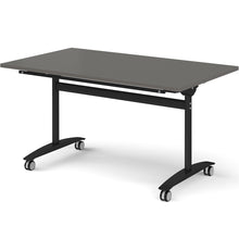 Load image into Gallery viewer, Onyx Folding Training Table, Black Leg, Onyx Grey Worktop, 1400mm