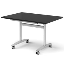 Load image into Gallery viewer, Onyx Folding Training Table, Silver Leg, Black Worktop, 1200mm