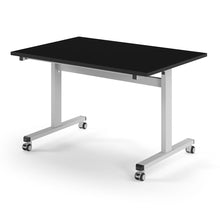 Load image into Gallery viewer, Core 1200mm Flip Top Table in Black with White Frame