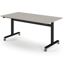 Load image into Gallery viewer, Core 1600mm Flip Top Table in Light Grey with Black Frame