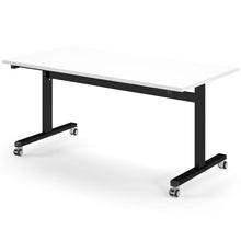 Load image into Gallery viewer, Core 1600mm Flip Top Table in White with Black Frame