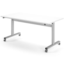 Load image into Gallery viewer, Core 1600mm Flip Top Table in White with Silver Frame