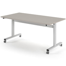 Load image into Gallery viewer, Core 1600mm Flip Top Table in Light Grey with White Frame
