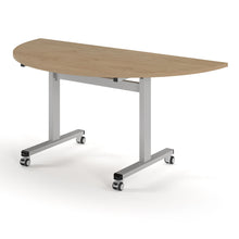 Load image into Gallery viewer, Core Semi Circle Flip Top Desk in Kendal Oak with Silver Legs