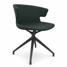 Load image into Gallery viewer, Portico Swivel Desk Chair Without Wheels in Forest Green Fabric (Front View)