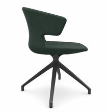 Load image into Gallery viewer, Portico Swivel Desk Chair Without Wheels in Forest Green Fabric (Side View)