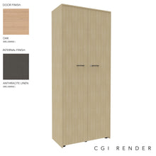 Load image into Gallery viewer, Vero Full Height Storage Cabinet in Oak and Anthracite Finish with Standard Feet