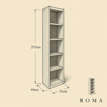 Load image into Gallery viewer, Roma Single Shelving Unit Measurement Diagram